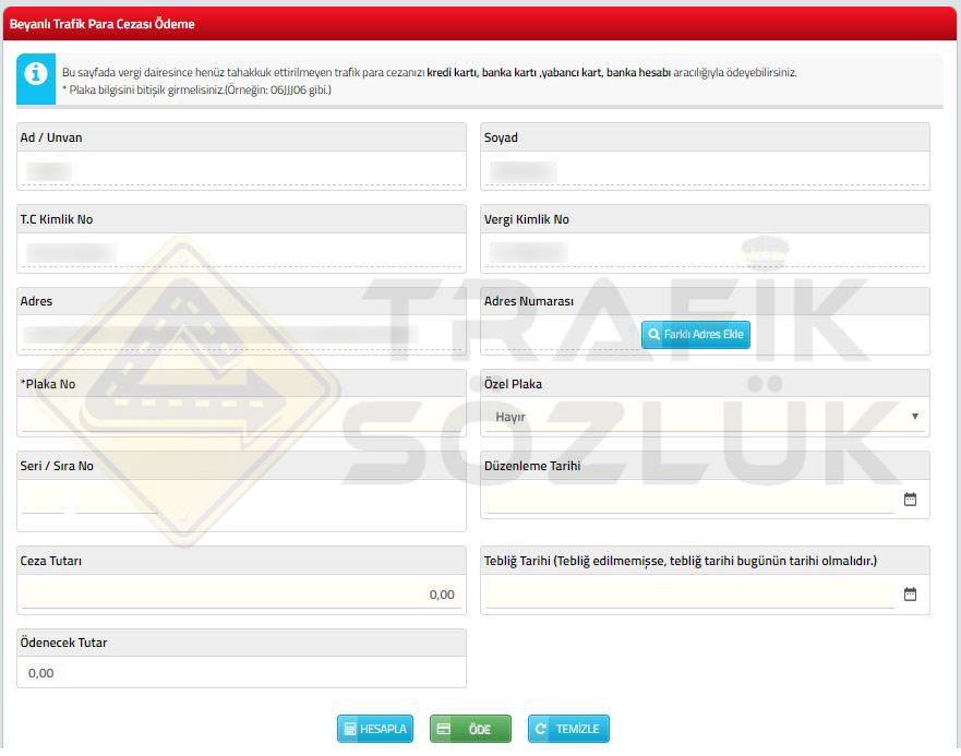 interaktif vergi dairesi beyanla trafik cezası ödeme