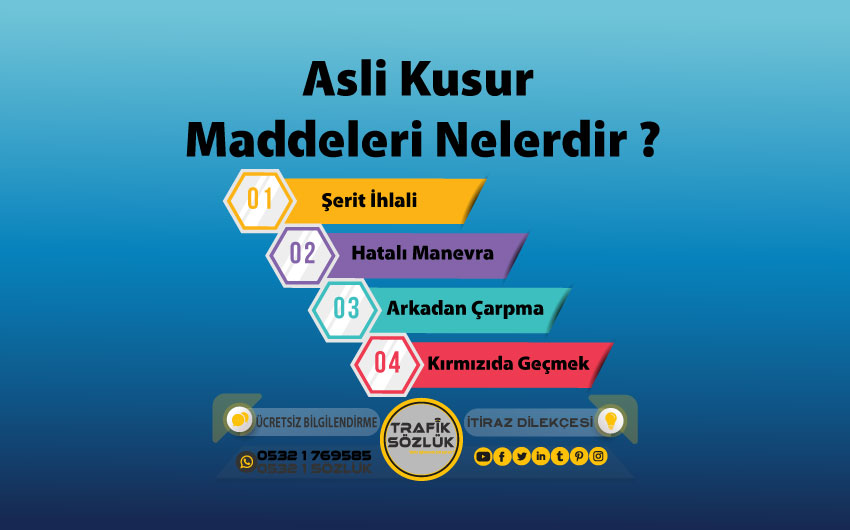 Asli Kusur Maddeleri ve Anlamları Nedir