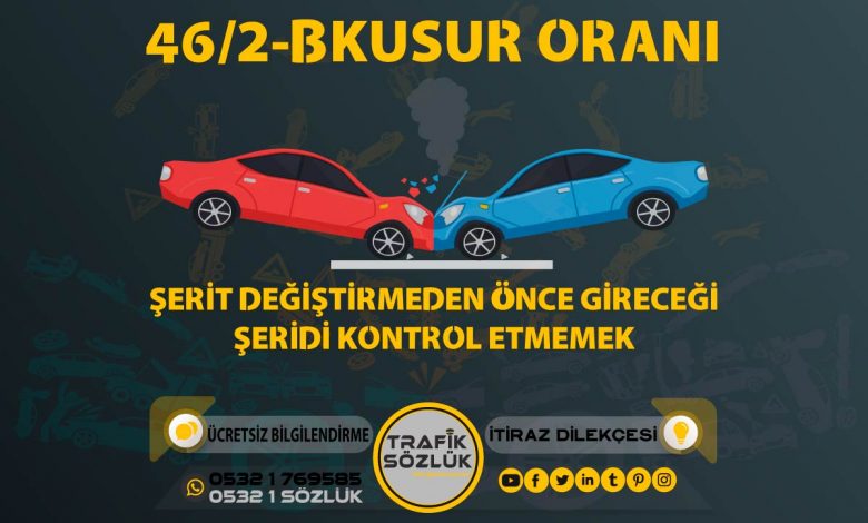 46/2-b Kusur Oranı Nedir? Nasıl İtiraz Edilir? 2025 46/2-b 46/2-b kusur oranı açıklaması ve itiraz ktk 46/2b