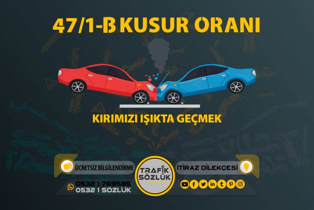 47/1-b Trafik Cezası Kırmızı Işık Cezası 2025 47/1-b 47/1-b kusur oranı açıklaması ve itiraz ktk 47/1b