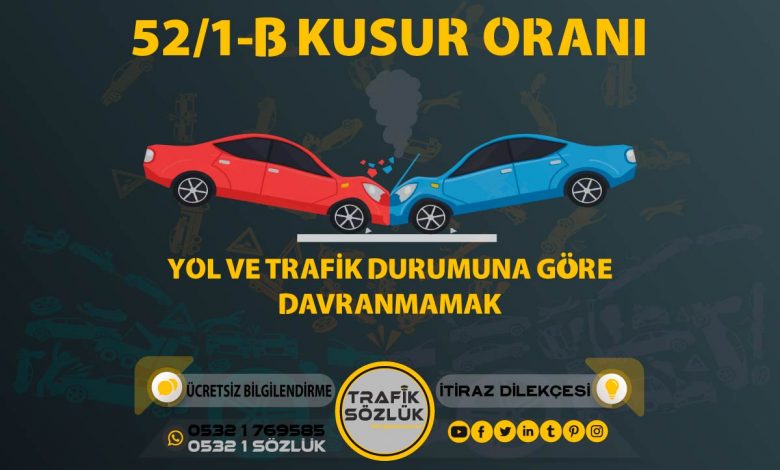 52/1-b Kusur Oranı Nedir? Nasıl İtiraz Edilir? 2025 52/1-b 52/1-b kusur oranı açıklaması ve itiraz ktk 52/1b