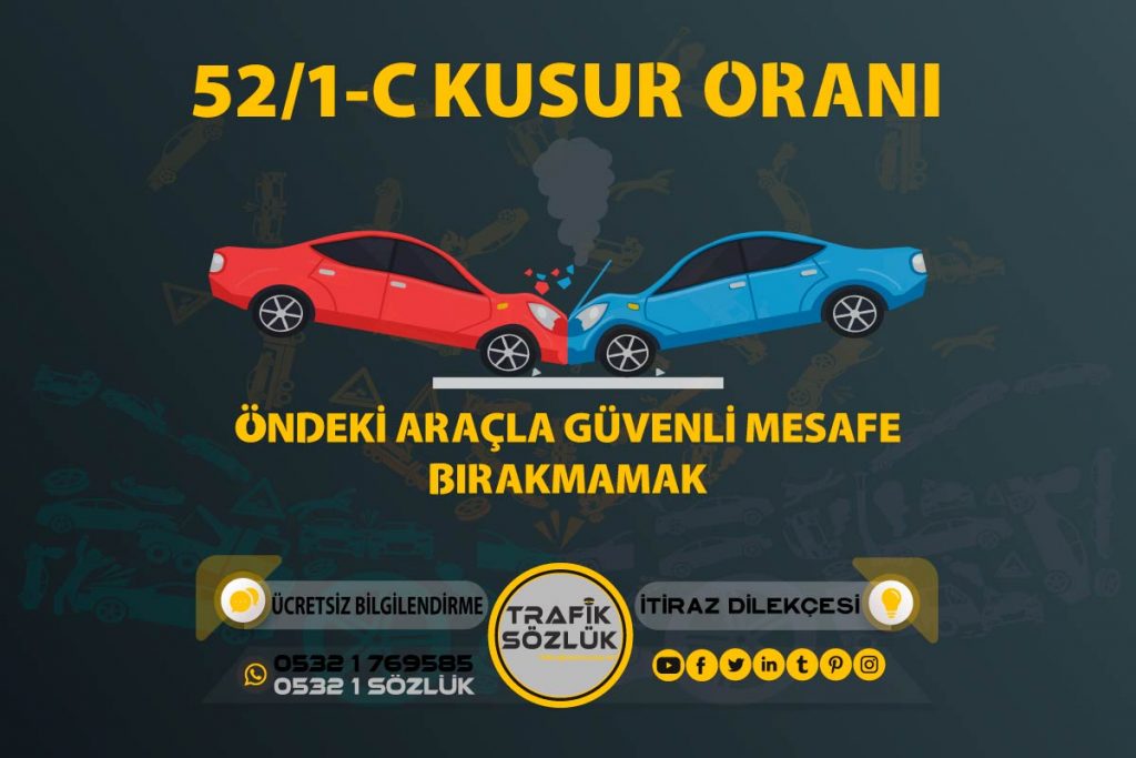 52/1-c trafik cezası 2025 52/1-c trafik cezası 52/1-c kusur oranı açıklaması ve itiraz ktk 52/1c