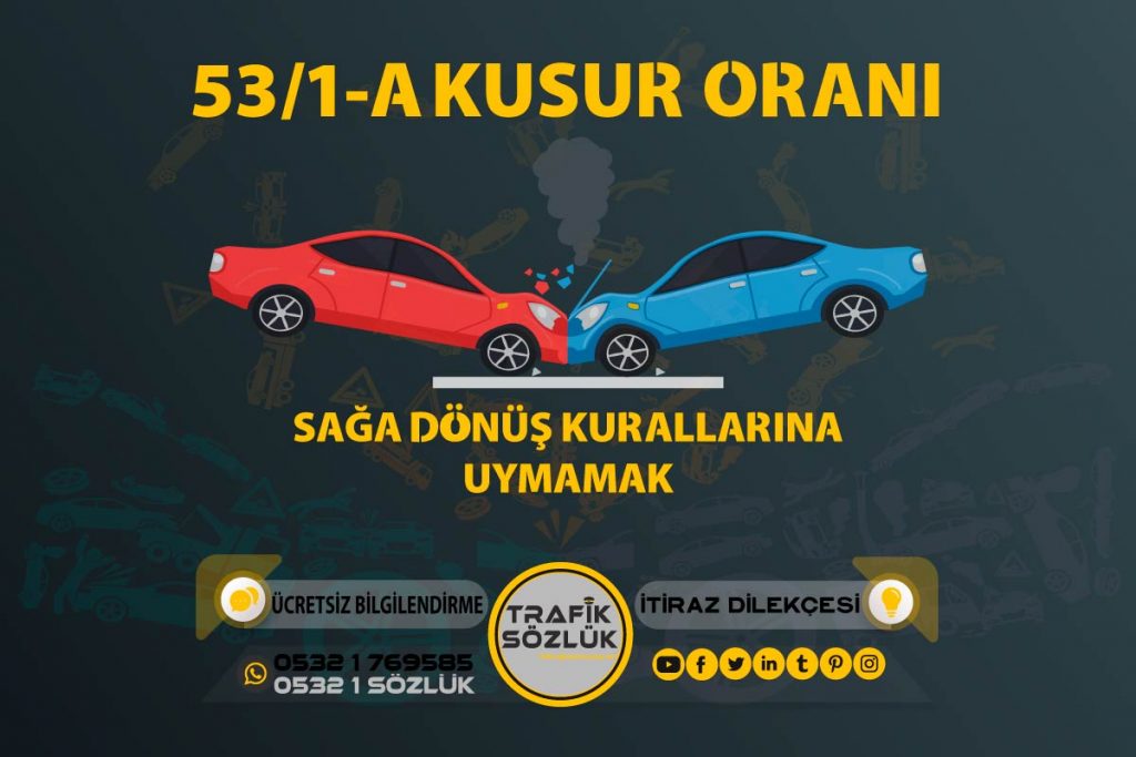 53/1-a trafik cezası 2025 53/1-a trafik cezası 53/1-a kusur oranı açıklaması ve itiraz ktk 53/1a