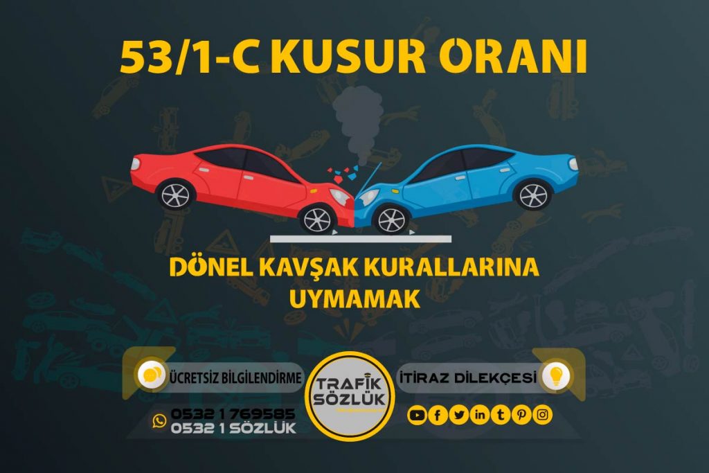 53/1-c trafik cezası 2025 53/1-c trafik cezası 53/1-c kusur oranı açıklaması ve itiraz ktk 53/1c