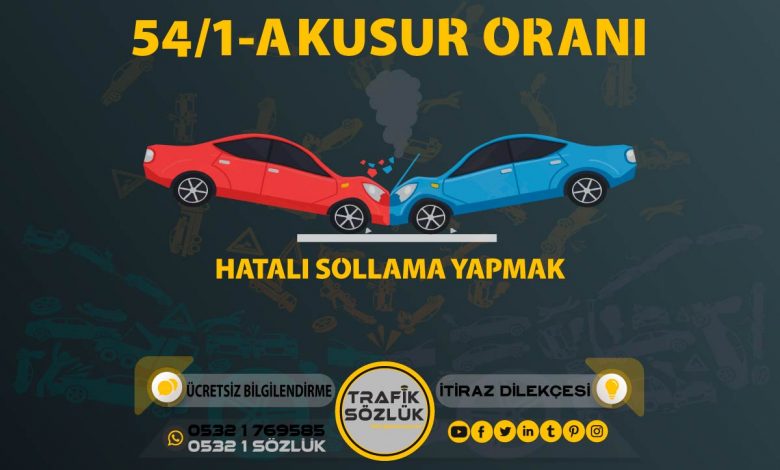 54/1-a kusur oranı açıklaması ve itiraz ktk 54/1a