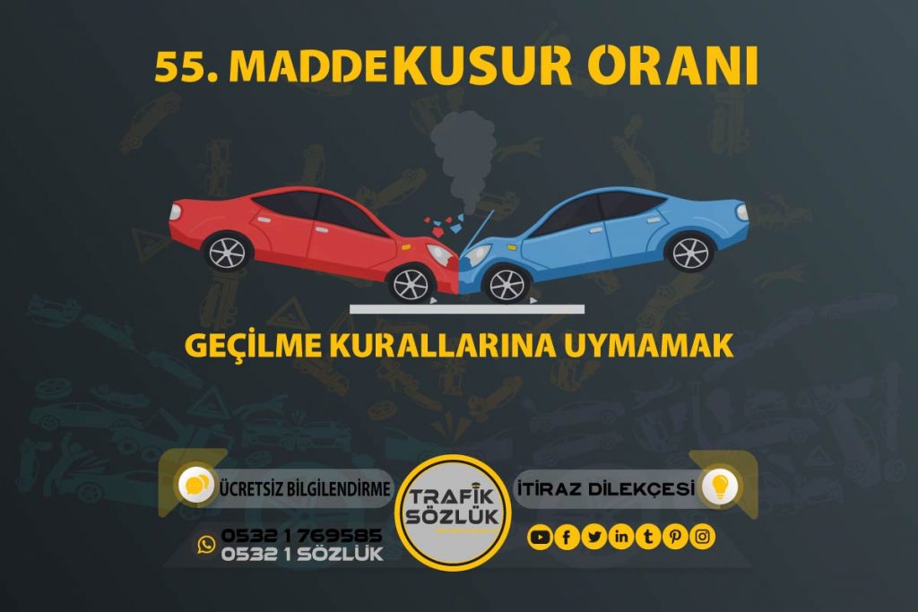 55. madde trafik cezası 2025 55 trafik cezası 55. madde kusur oranı açıklaması ve itiraz ktk 55. madde