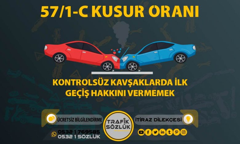 57/1-c kusur oranı açıklaması ve itiraz ktk 57/1c