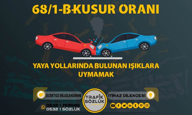 68/1-b-1 Kusur Oranı Nedir? Nasıl İtiraz Edilir? 2025 68/1-b-1 68/1-b-1 kusur oranı açıklaması ve itiraz ktk 68/1-b1